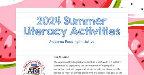 2024 Summer Literacy Activities
