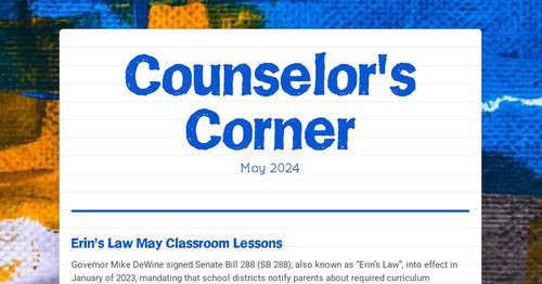 Counselor's Corner