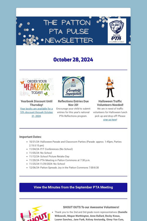 Patton PTA Pulse Newsletter