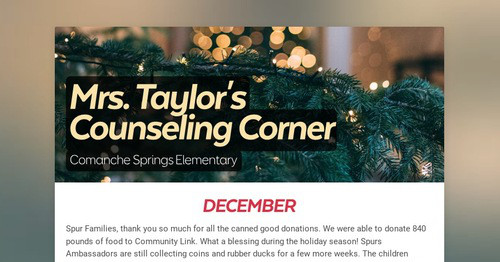 Mrs. Taylor's Counseling Corner