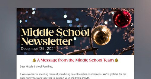 Middle School Newsletter