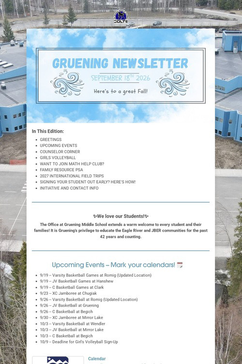 Gruening News: 26/27