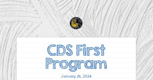 CDS First Program