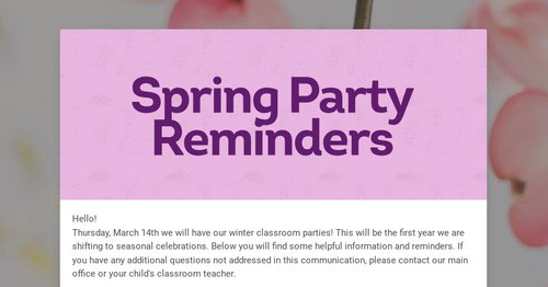 Spring Party Reminders