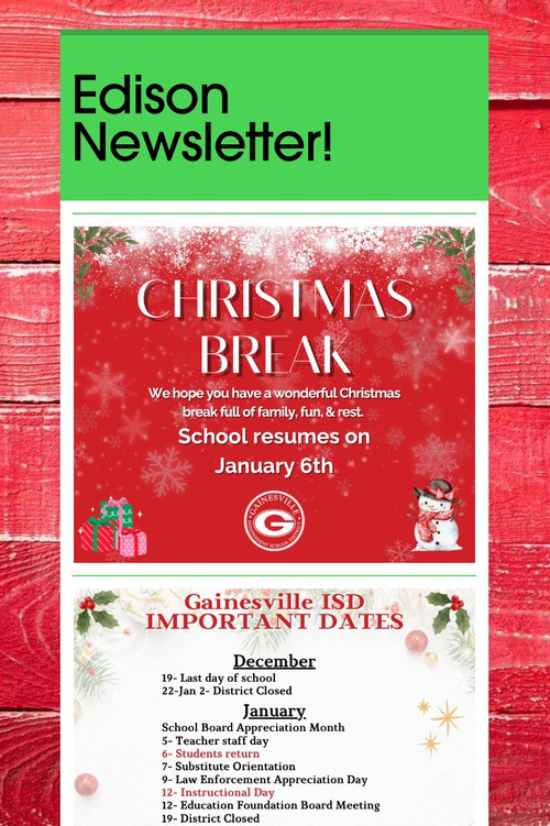 Edison Newsletter!