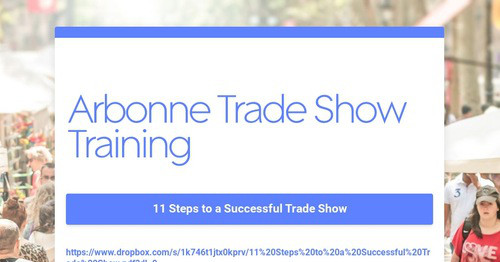 Arbonne Trade Show Training