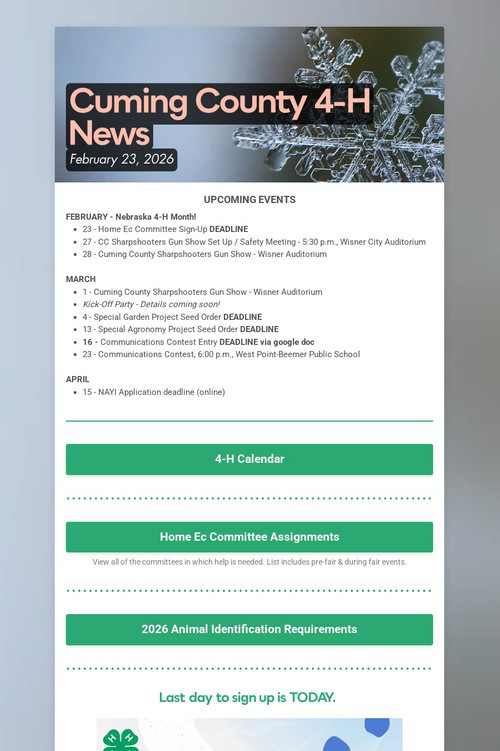 Cuming County 4-H News