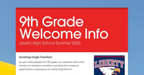 9th Grade Welcome Info