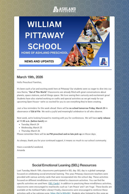 Ashland Preschool Update