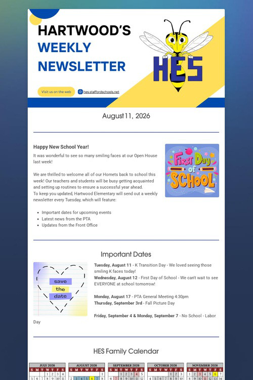 Hartwood's Weekly Newsletter