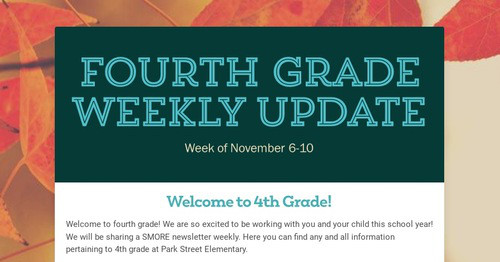 Fourth Grade Weekly Update