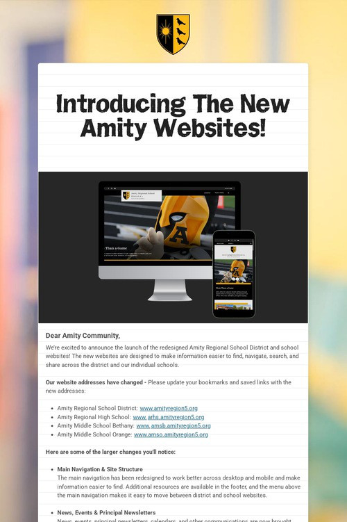 Introducing The New Amity Websites!