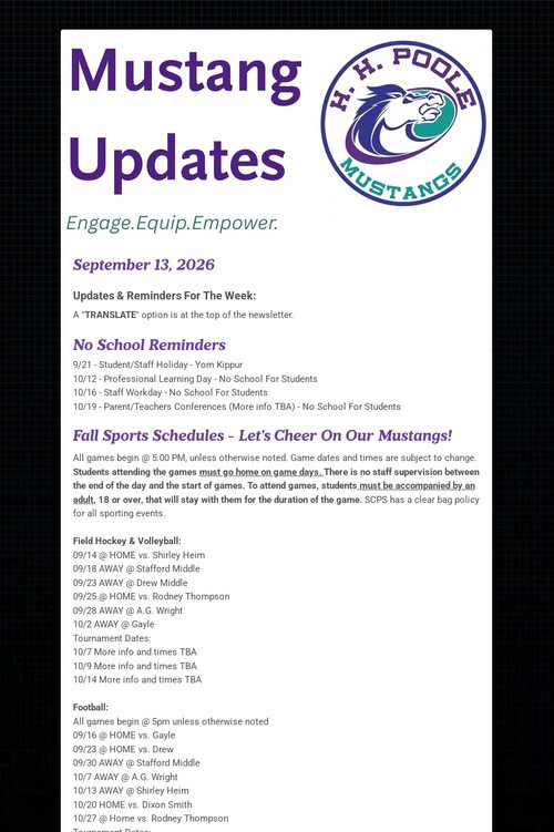 Mustang Updates