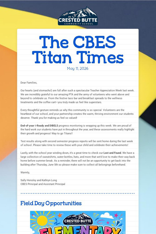 The CBES Titan Times