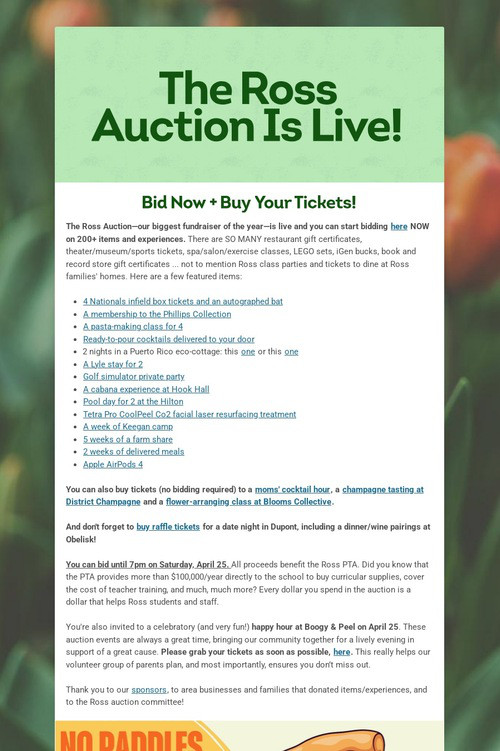 The Ross Auction Is Live!
