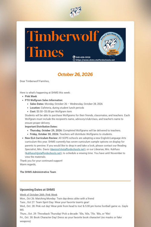 Timberwolf Times