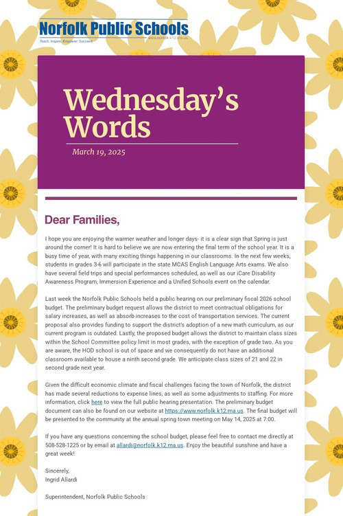 Wednesday's Words