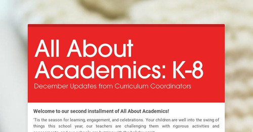 All About Academics: K-8