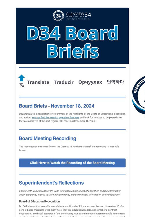 Board Briefs