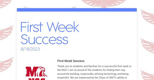 First Week Success