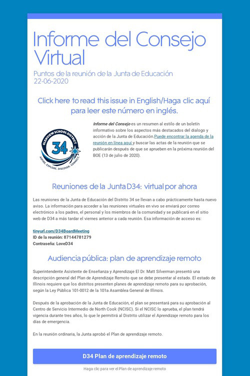 Informe del Consejo Virtual