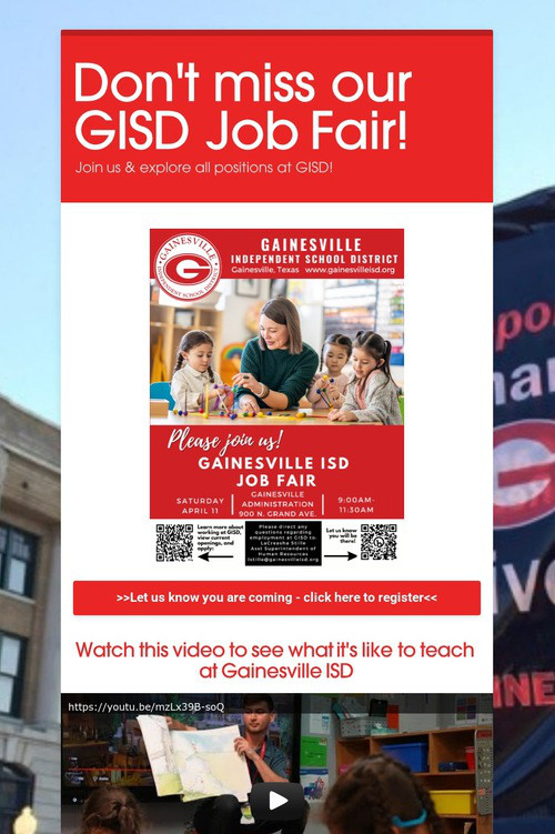 Don't miss our GISD Job Fair!