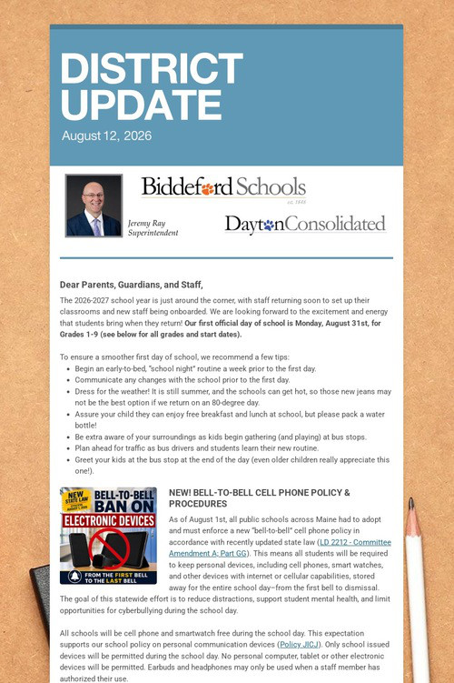 DISTRICT UPDATE