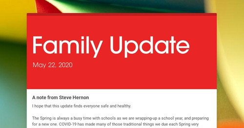 Family Update Blog Family Update | Smore Newsletters for Education