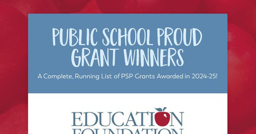 Public School Proud Grant Winners