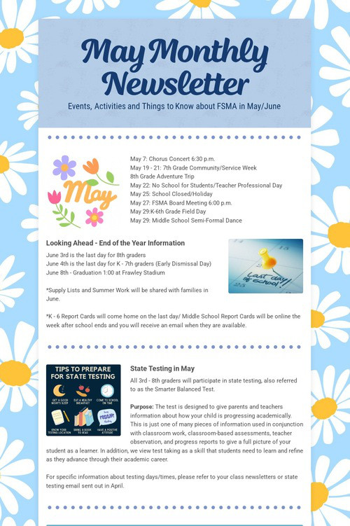 May Monthly Newsletter