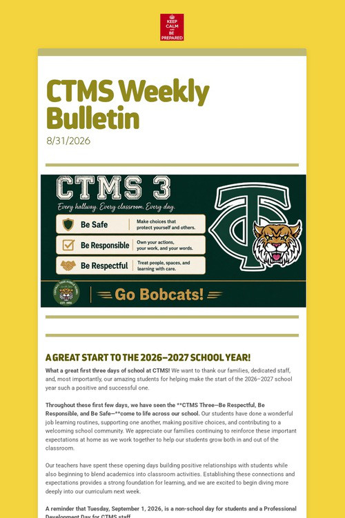 CTMS Weekly Bulletin