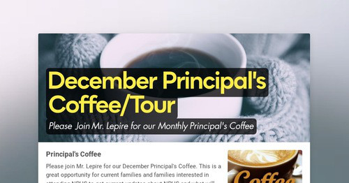 January Principal's Coffee/Tour